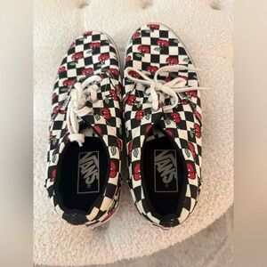 Vans  Checkerboard Cherry Low-Top Sneakers - Black/White/Red
